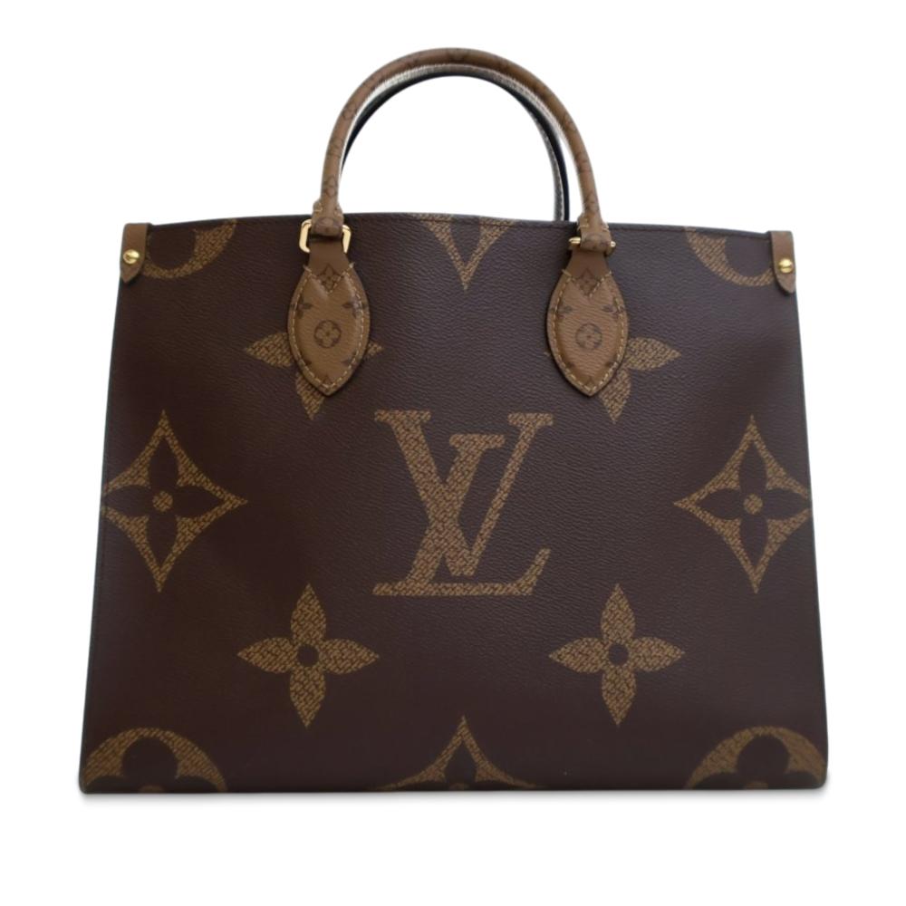 Louis Vuitton AB Louis Vuitton Brown Monogram Canvas Fabric Monogram Reverse Giant OnTheGo MM France