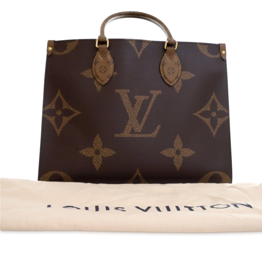 Louis Vuitton AB Louis Vuitton Brown Monogram Canvas Fabric Monogram Reverse Giant OnTheGo MM France