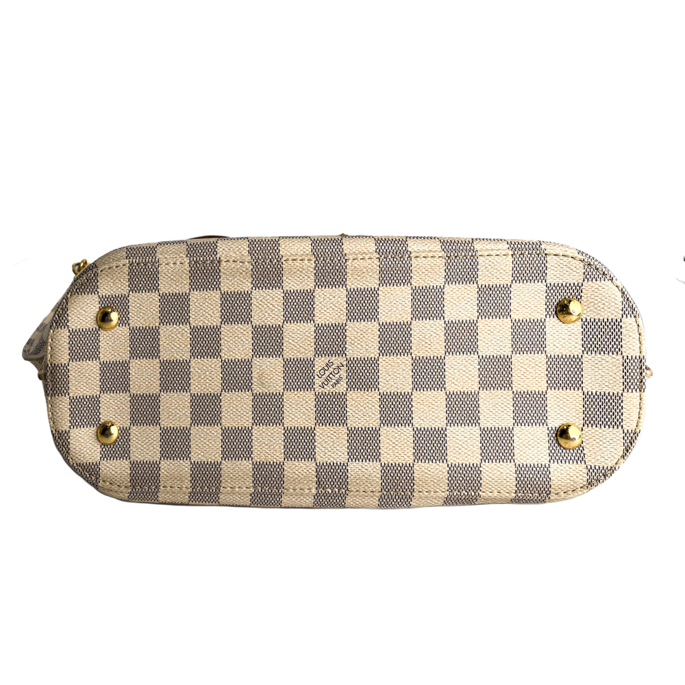 Louis Vuitton Girolata MM Canvas Tote Shoulder Bag Damier Azur