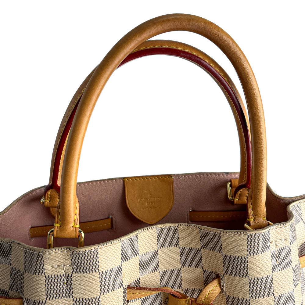 Louis Vuitton Girolata MM Canvas Tote Shoulder Bag Damier Azur