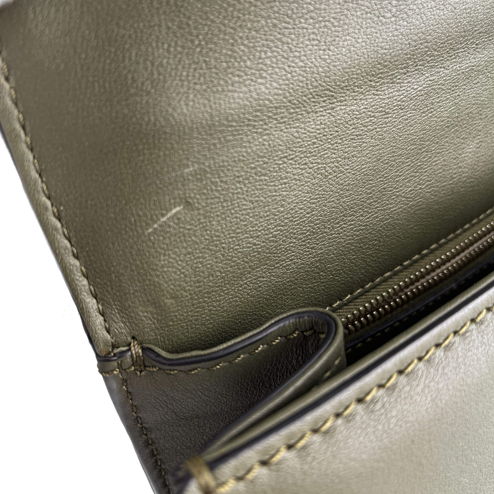 Valentino Rockstud Glam Lock Small Calfskin Leather Flap Shoulder Bag Military Green