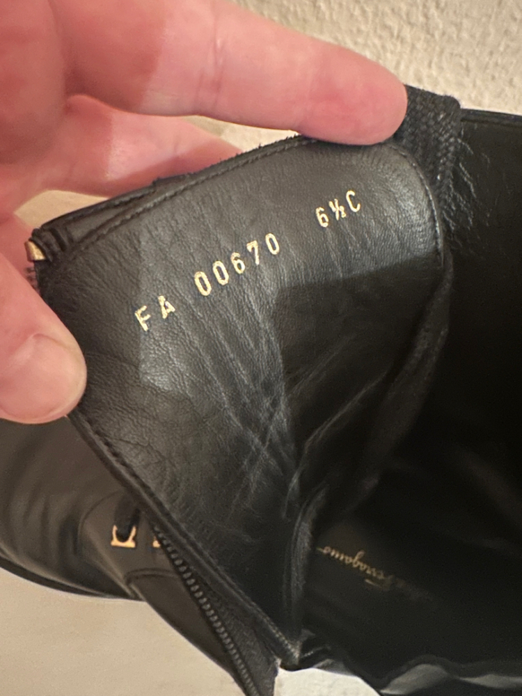 Ferragamo Black lace-up combat boots