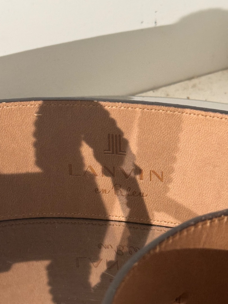 Lanvin Jewel Broche Closure Leather suede Belt