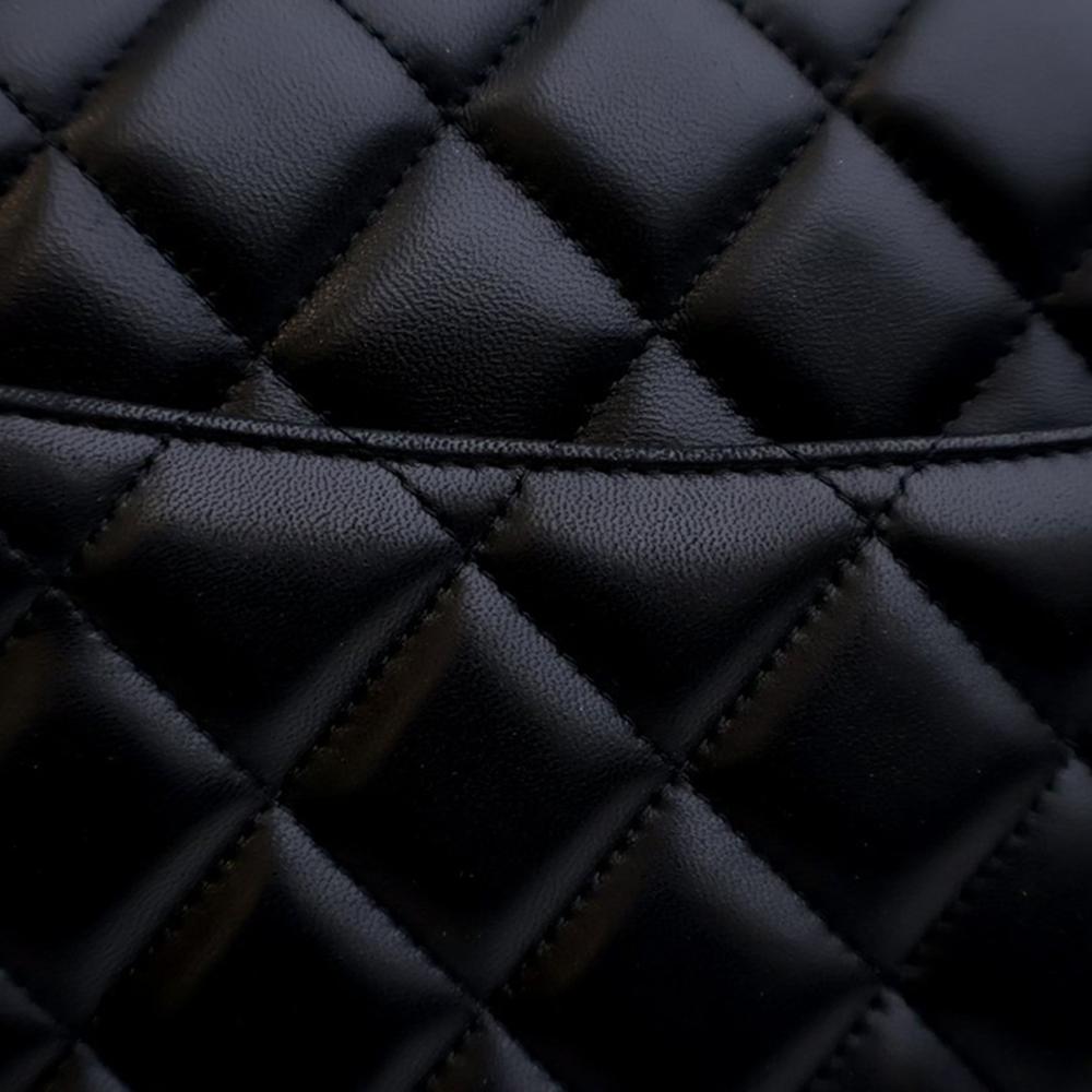 Chanel AB Chanel Black Lambskin Leather Leather Jumbo Classic Lambskin Single Flap France