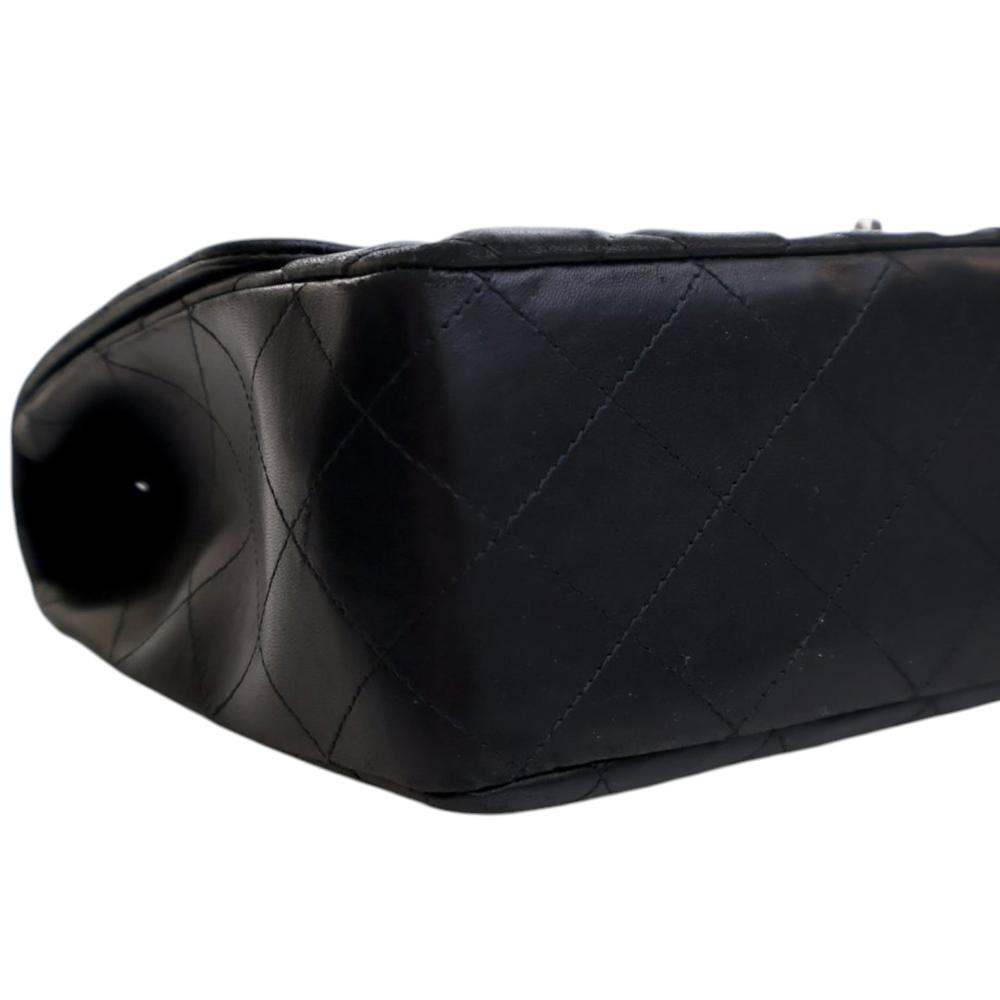 Chanel AB Chanel Black Lambskin Leather Leather Jumbo Classic Lambskin Single Flap France