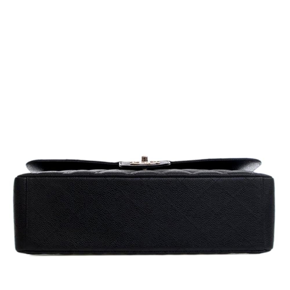 Chanel AB Chanel Black Caviar Leather Leather Maxi Classic Caviar Double Flap France