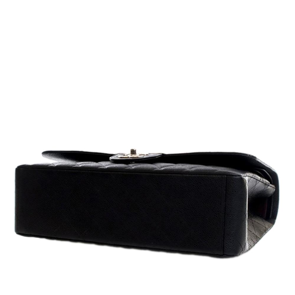Chanel AB Chanel Black Caviar Leather Leather Maxi Classic Caviar Double Flap France