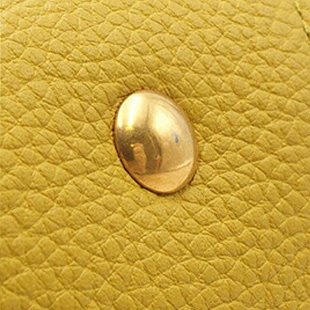 Ferragamo B Ferragamo Yellow Calf Leather skin Gancini Margot Top Handle Bag Italy