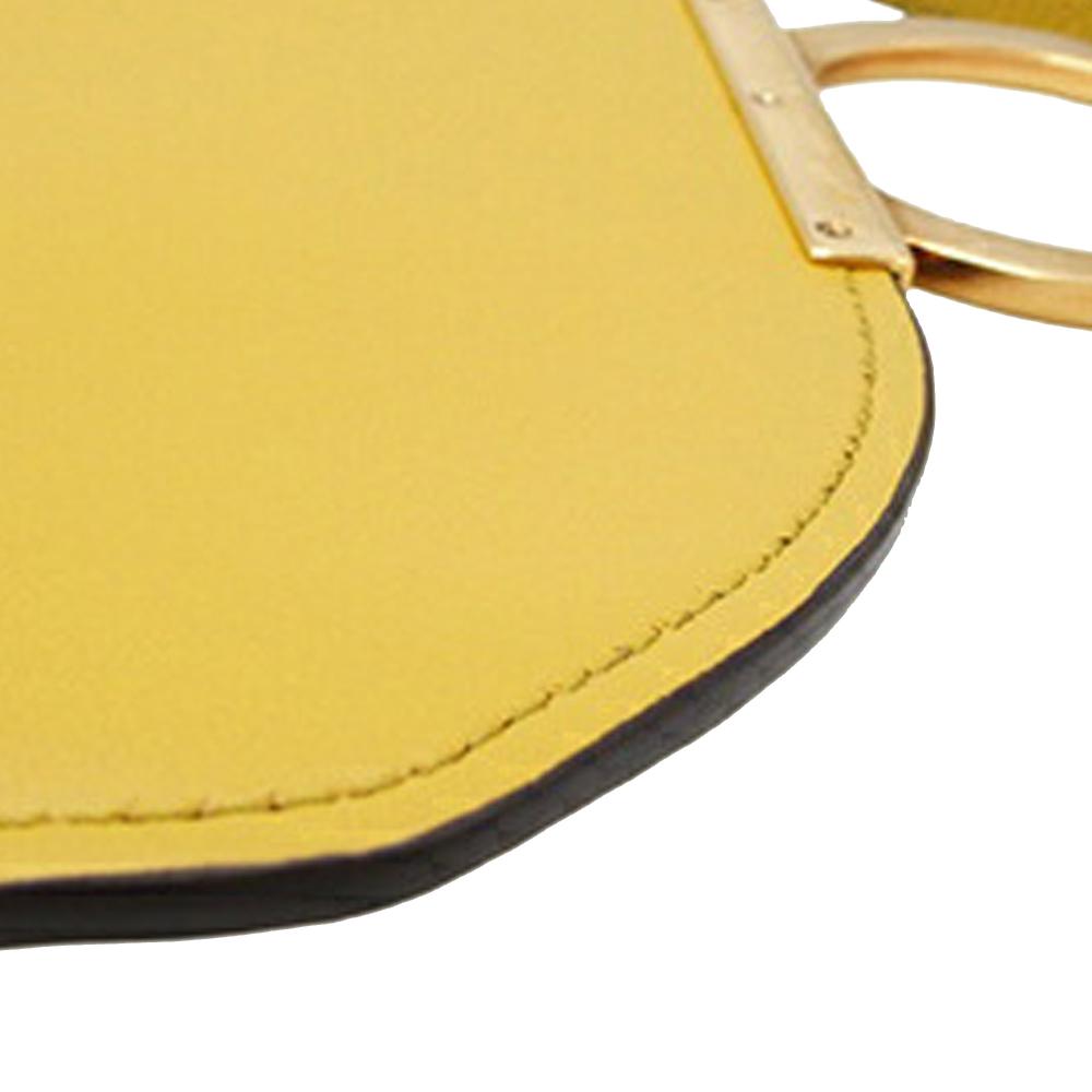 Ferragamo B Ferragamo Yellow Calf Leather skin Gancini Margot Top Handle Bag Italy