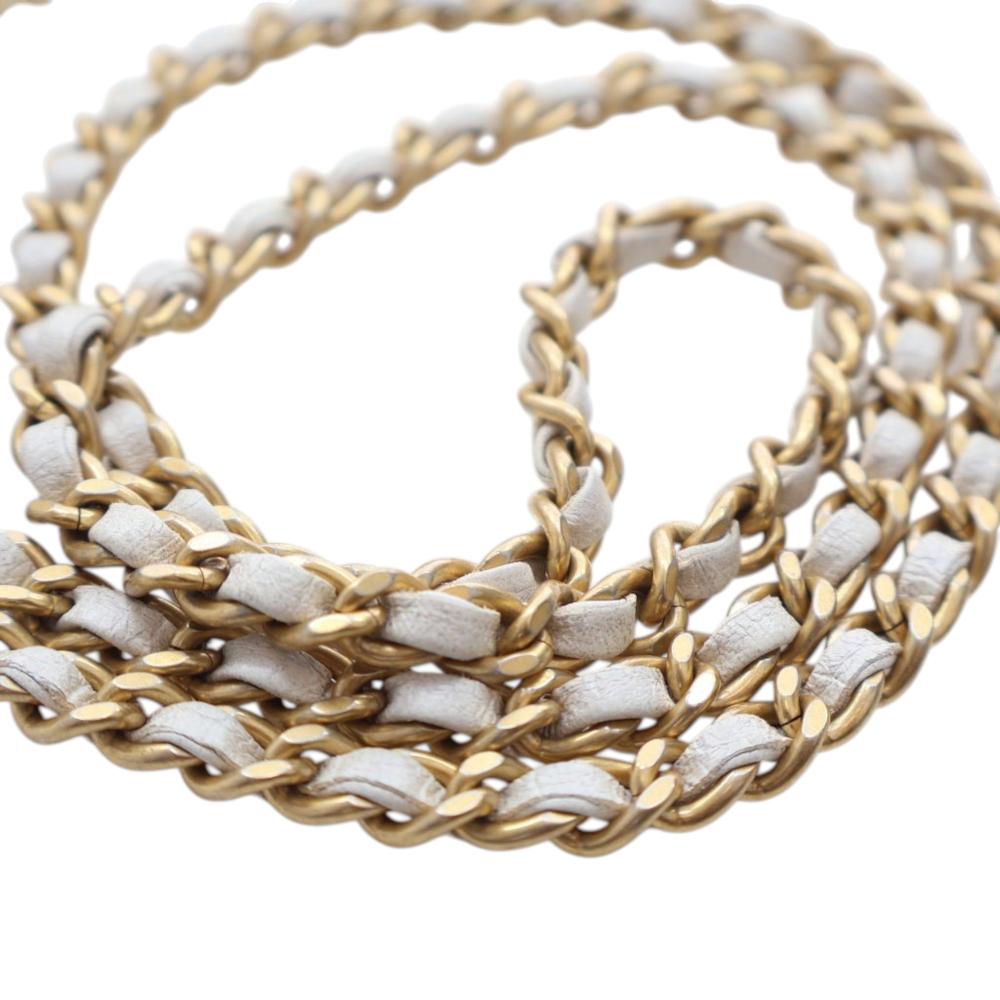 Chanel AB Chanel White Lambskin Leather Leather Mini Rectangular Lambskin Top Handle Flap France