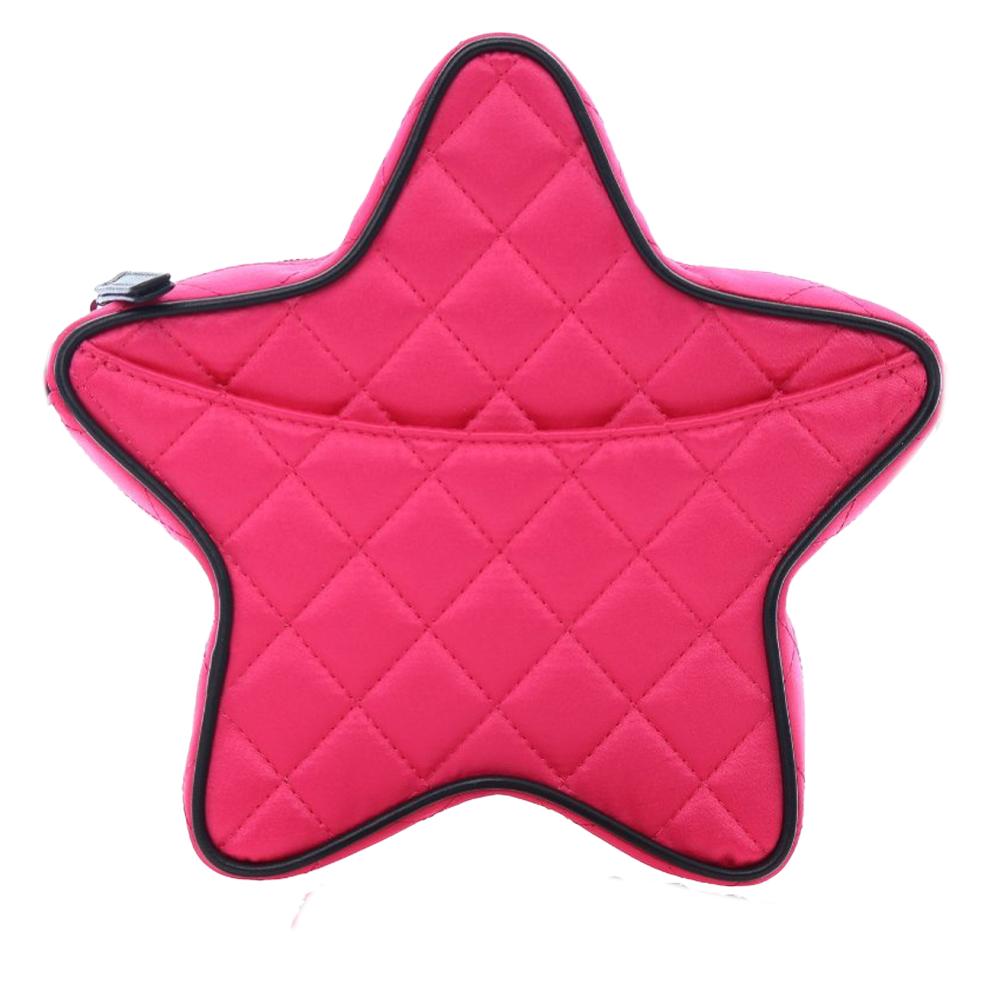 Chanel AB Chanel Pink Satin Fabric Quilted Walk Of Fame Star Crossbody France