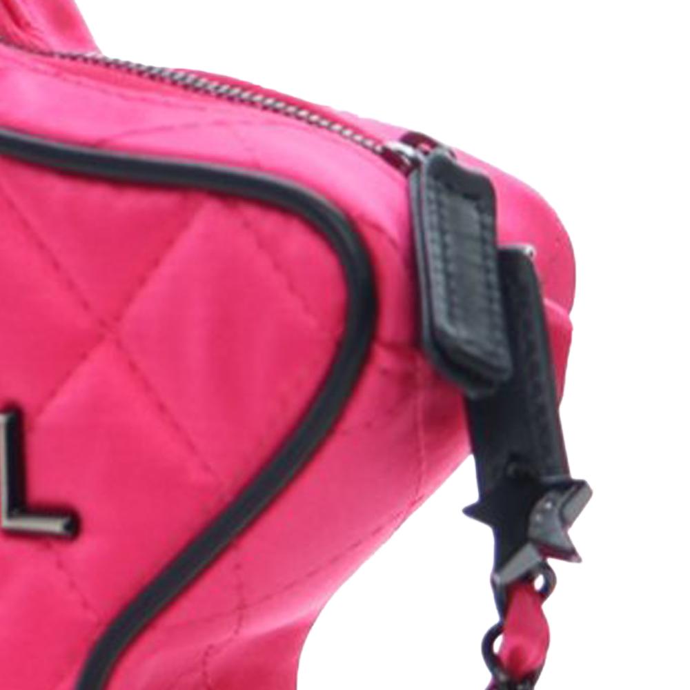 Chanel AB Chanel Pink Satin Fabric Quilted Walk Of Fame Star Crossbody France
