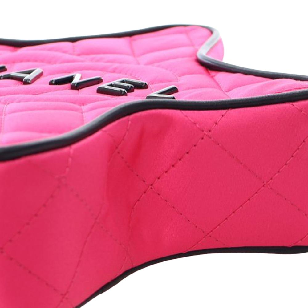 Chanel AB Chanel Pink Satin Fabric Quilted Walk Of Fame Star Crossbody France