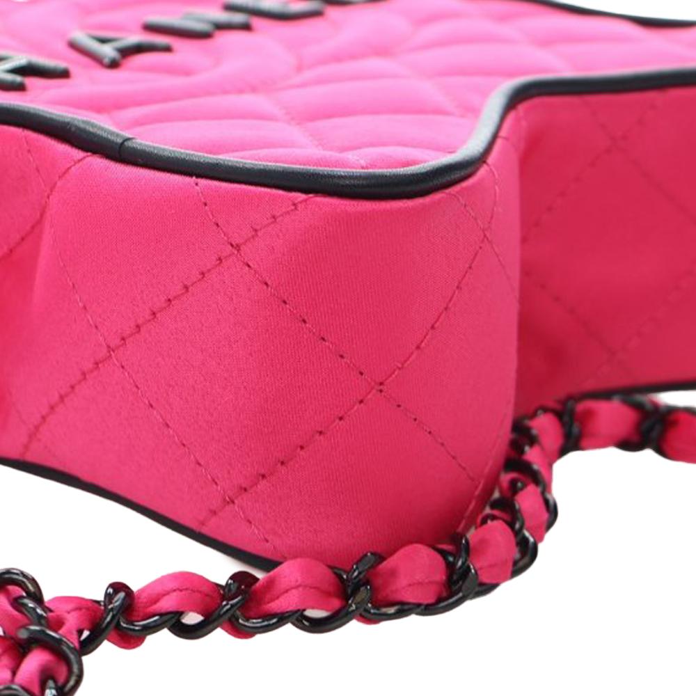 Chanel AB Chanel Pink Satin Fabric Quilted Walk Of Fame Star Crossbody France