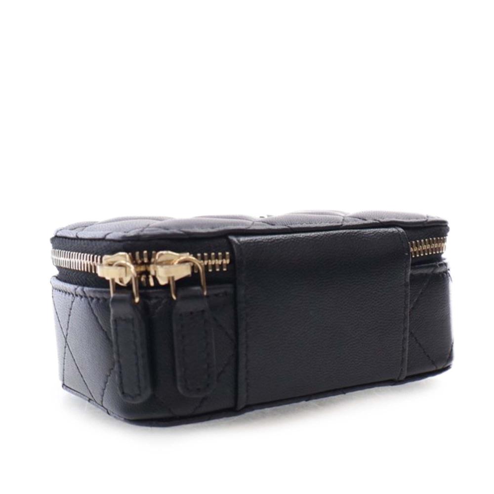 Chanel AB Chanel Black Lambskin Leather Leather Mini Lambskin Trendy CC Cardholder With Chain Italy