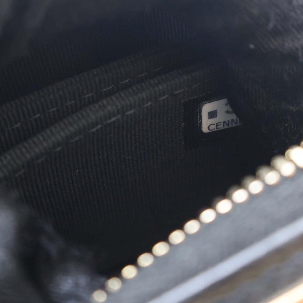 Chanel AB Chanel Black Lambskin Leather Leather Mini Lambskin Trendy CC Cardholder With Chain Italy