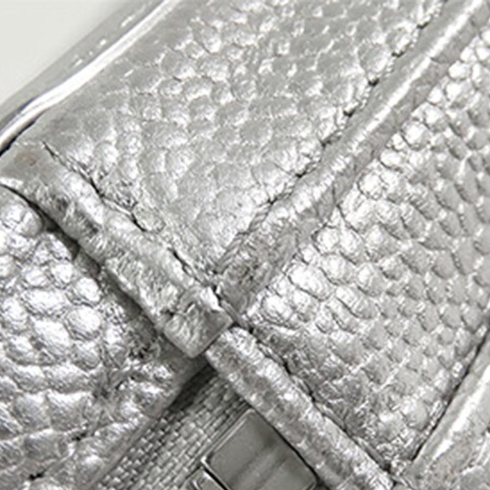 Chanel AB Chanel Silver Caviar Leather Leather Medium Caviar CC Filigree Vanity Case Italy