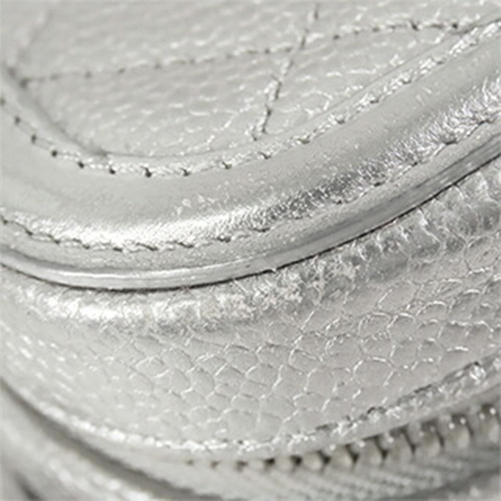 Chanel AB Chanel Silver Caviar Leather Leather Medium Caviar CC Filigree Vanity Case Italy