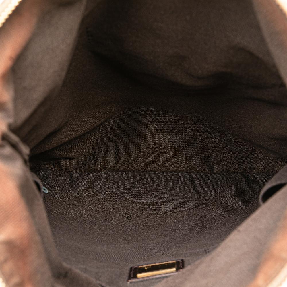 Fendi B Fendi Brown Light Brown Canvas Fabric Zucchino Crossbody Italy