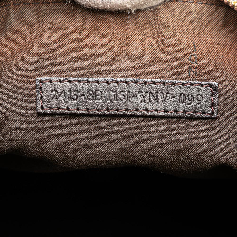 Fendi B Fendi Brown Light Brown Canvas Fabric Zucchino Crossbody Italy