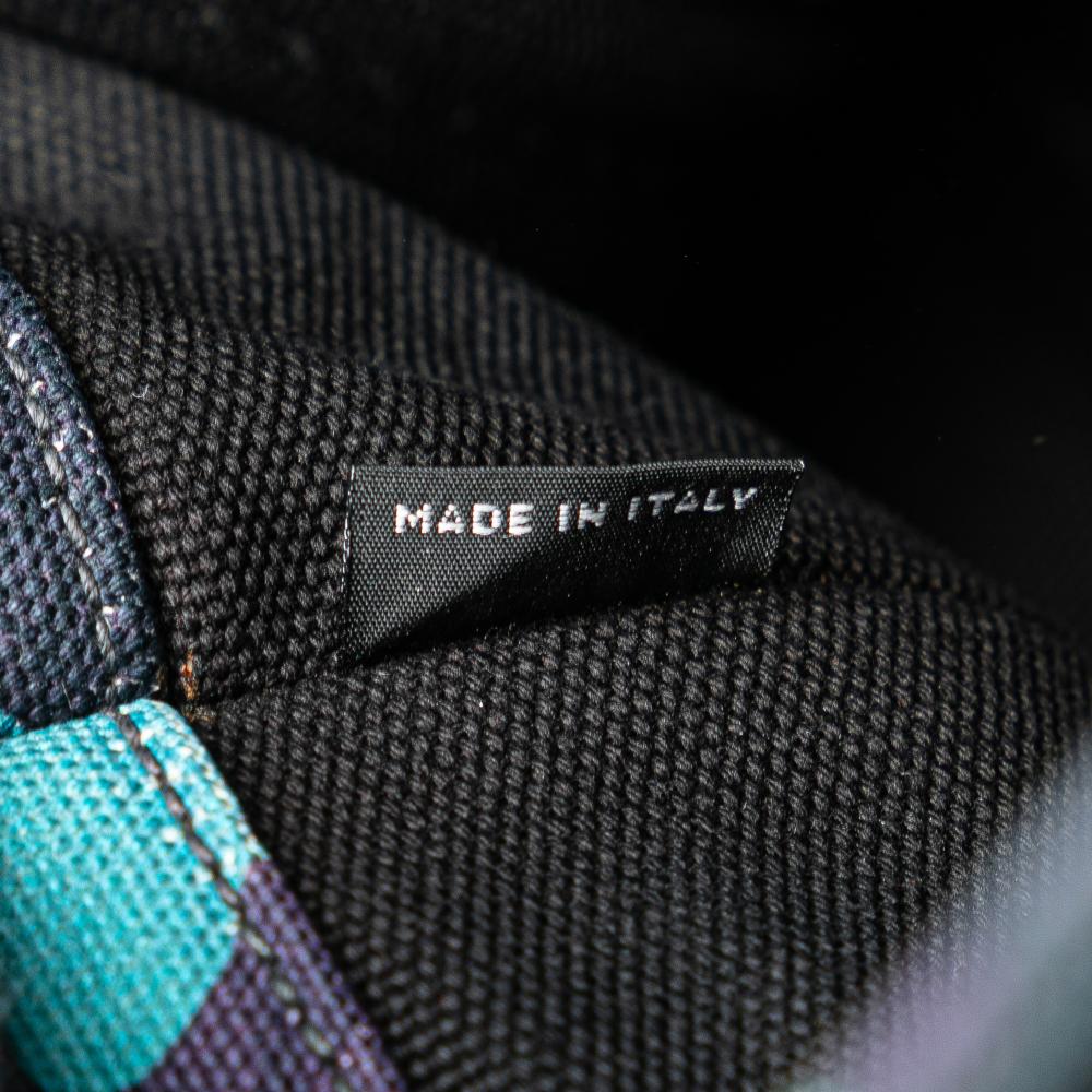 Prada B Prada Blue Dark Blue Canvas Fabric Camouflage Canapa Logo Satchel Italy