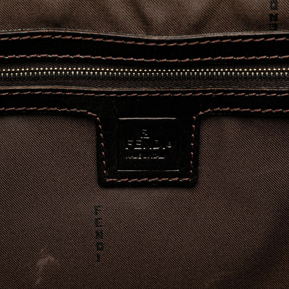 Fendi B Fendi Brown Canvas Fabric Large Zucca Twins Tote Italy