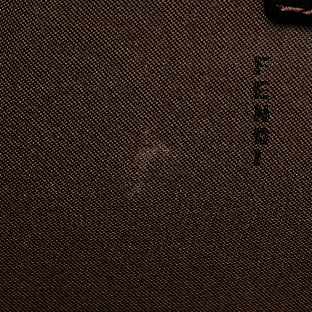 Fendi B Fendi Brown Canvas Fabric Large Zucca Twins Tote Italy