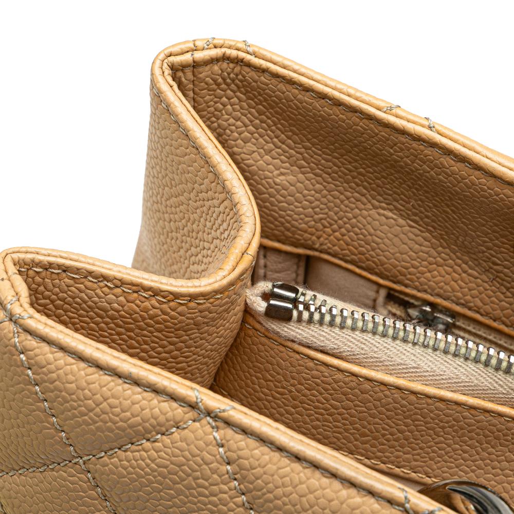 Chanel B Chanel Brown Light Beige Caviar Leather Leather Caviar Grand Shopping Tote Italy