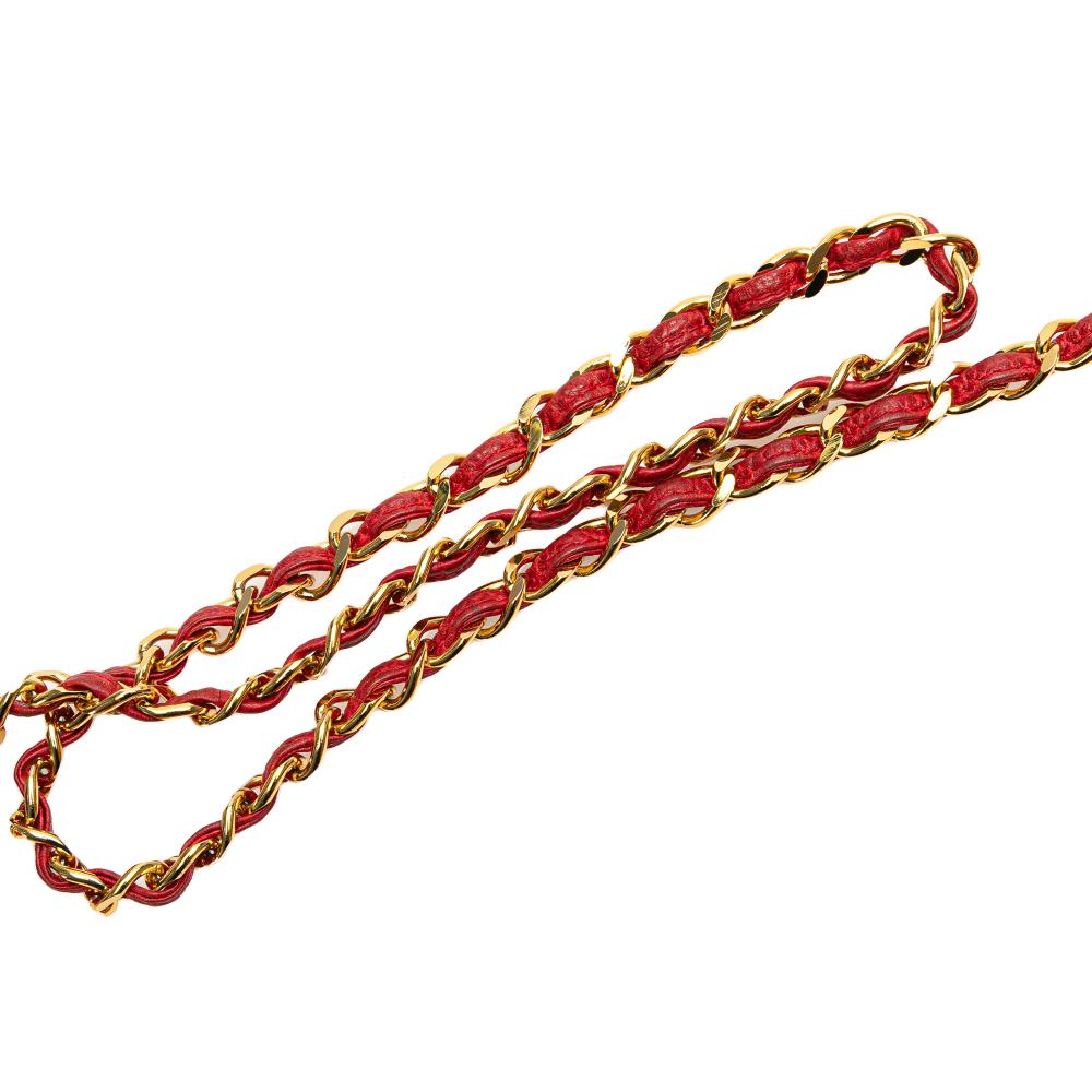 Chanel B Chanel Red Calf Leather CC Quilted Caviar Chain Camera Bag Italy