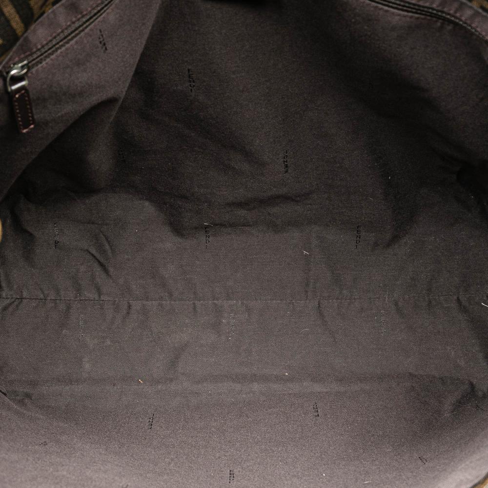 Fendi B Fendi Brown Coated Canvas Fabric Zucca Spalmati Tote Italy