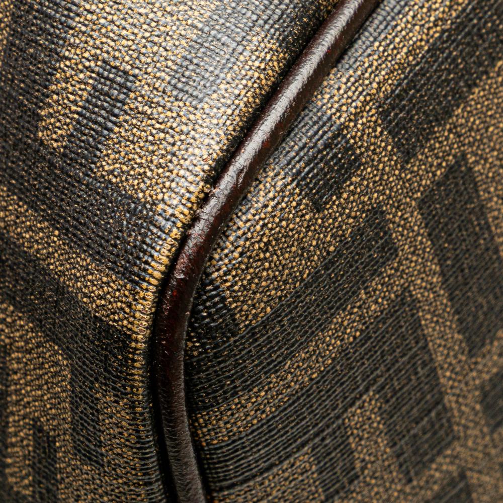 Fendi B Fendi Brown Coated Canvas Fabric Zucca Spalmati Tote Italy