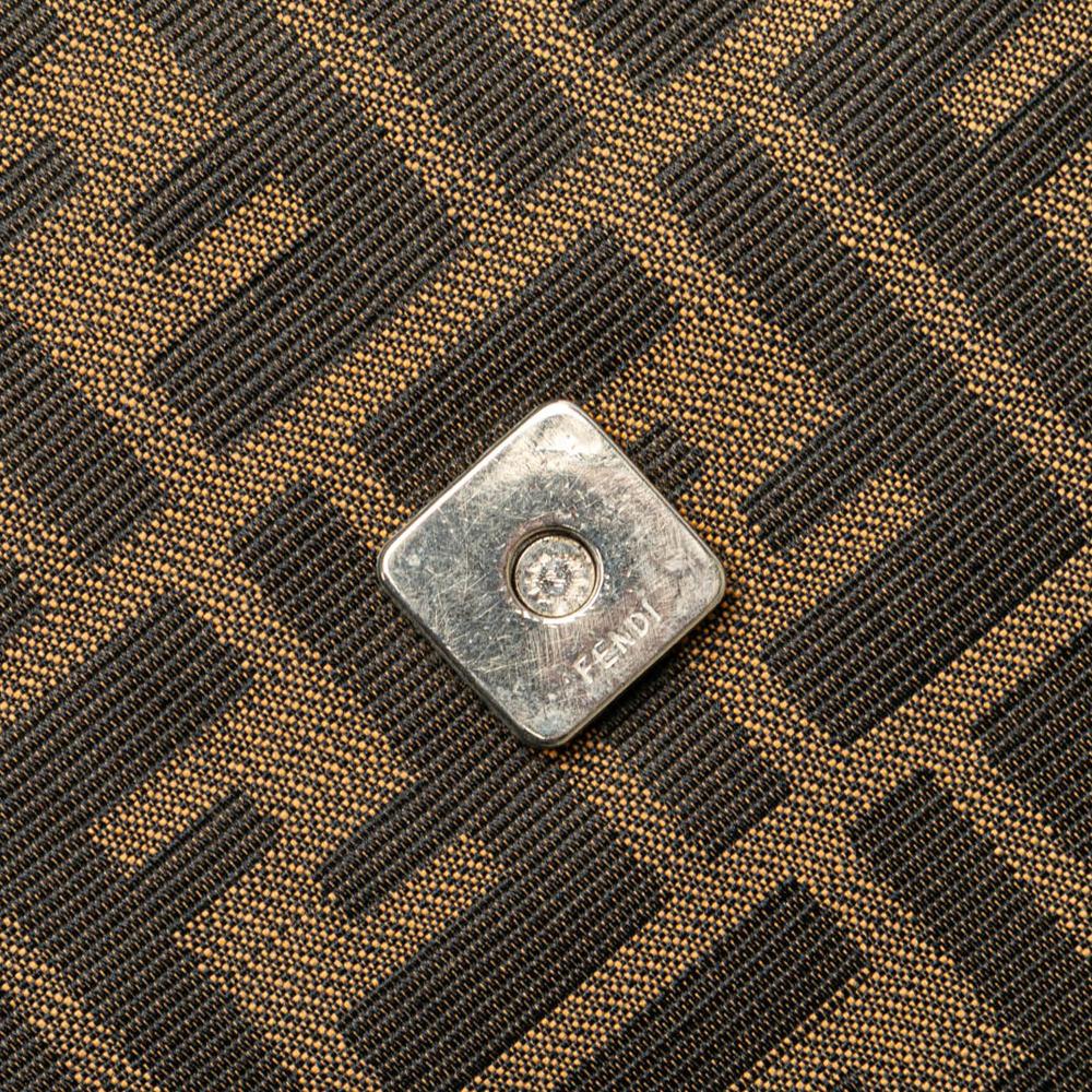 Fendi B Fendi Brown Canvas Fabric Zucca Shoulder Bag Italy