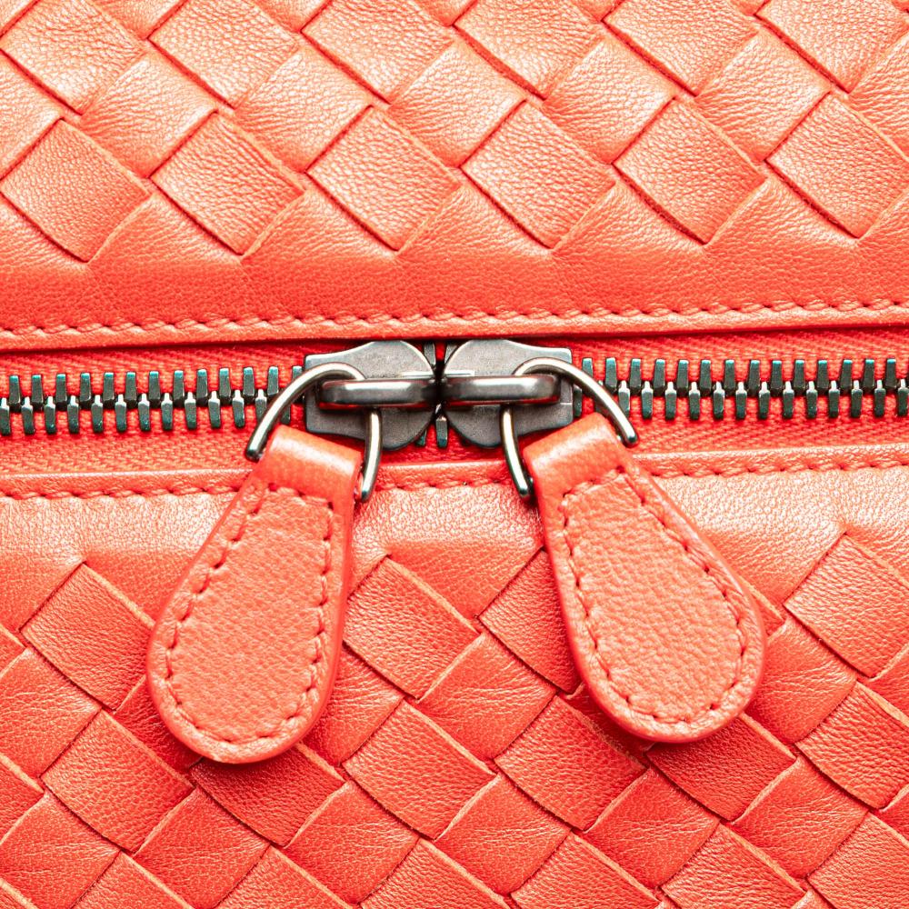 Bottega Veneta B Bottega Veneta Red Nappa Leather Leather Nappa Intrecciato Brick Tote Italy