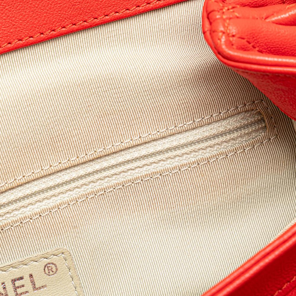 Chanel B Chanel Red Lambskin Leather Leather Large Quilted Lambskin Chain Around Flap Italy