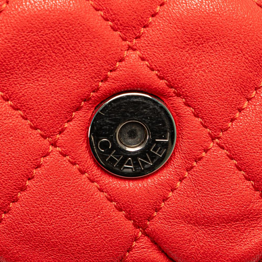 Chanel B Chanel Red Lambskin Leather Leather Large Quilted Lambskin Chain Around Flap Italy