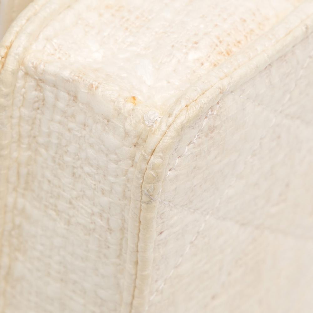 Chanel B Chanel Brown Beige Coated Canvas Fabric CC Coated Tweed Wallet On Chain Italy