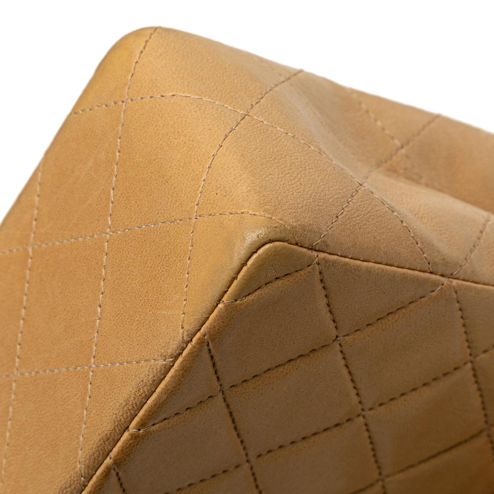 Chanel B Chanel Brown Caramel Lambskin Leather Leather Mini Square Classic Lambskin Single Flap France