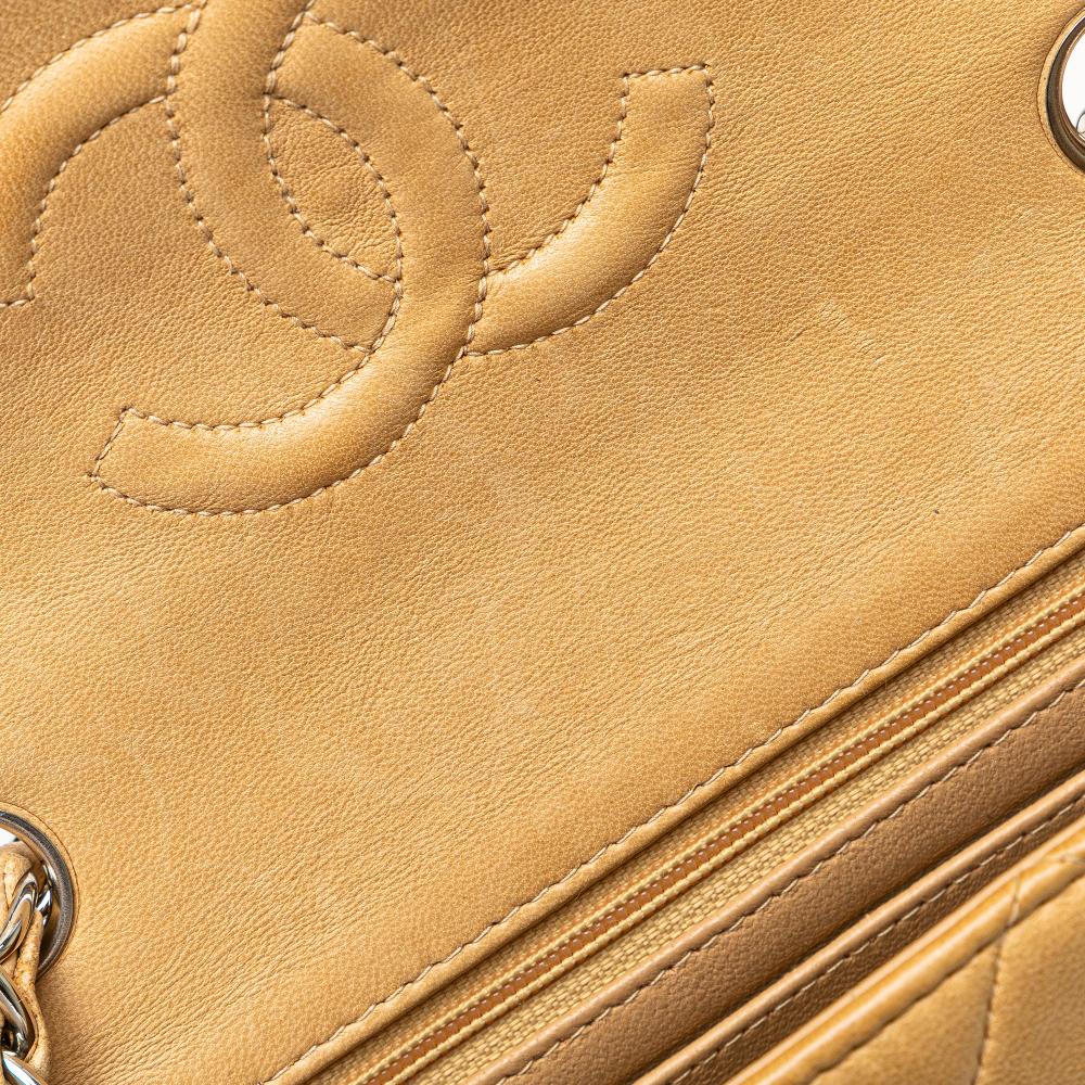 Chanel B Chanel Brown Caramel Lambskin Leather Leather Mini Square Classic Lambskin Single Flap France