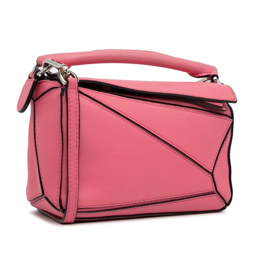 Loewe AB LOEWE Pink Calf Leather Mini skin Puzzle Satchel Spain