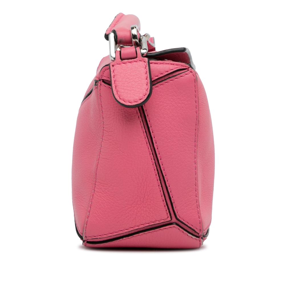 Loewe AB LOEWE Pink Calf Leather Mini skin Puzzle Satchel Spain