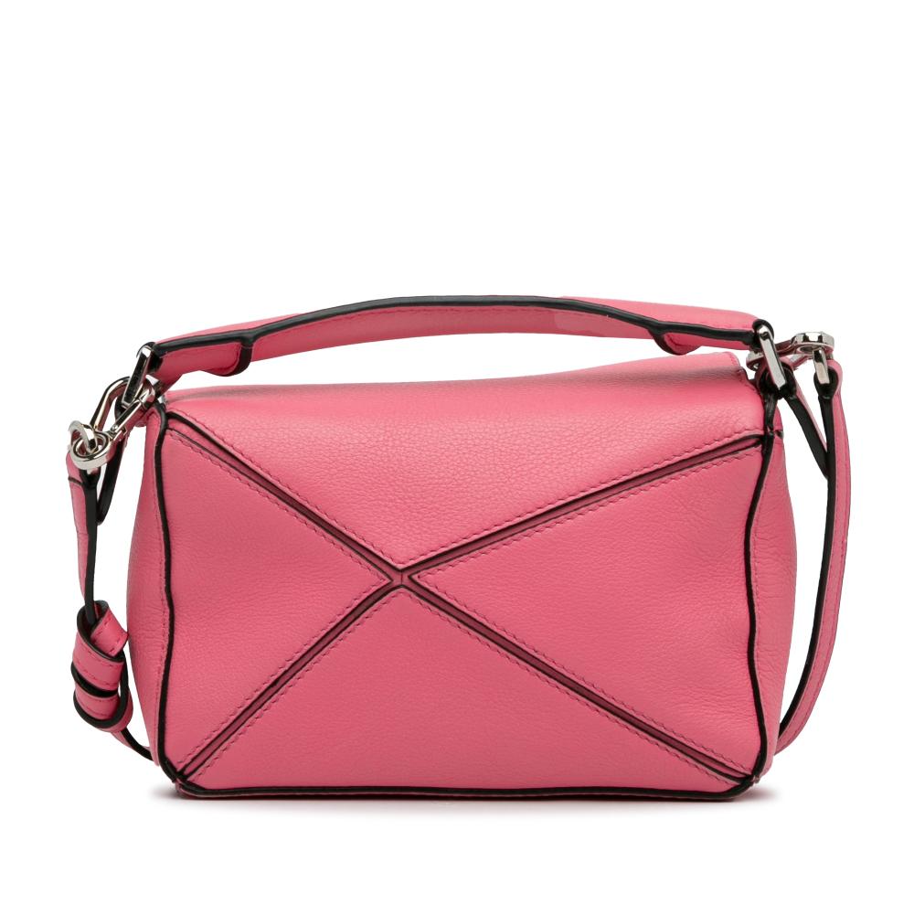 Loewe AB LOEWE Pink Calf Leather Mini skin Puzzle Satchel Spain