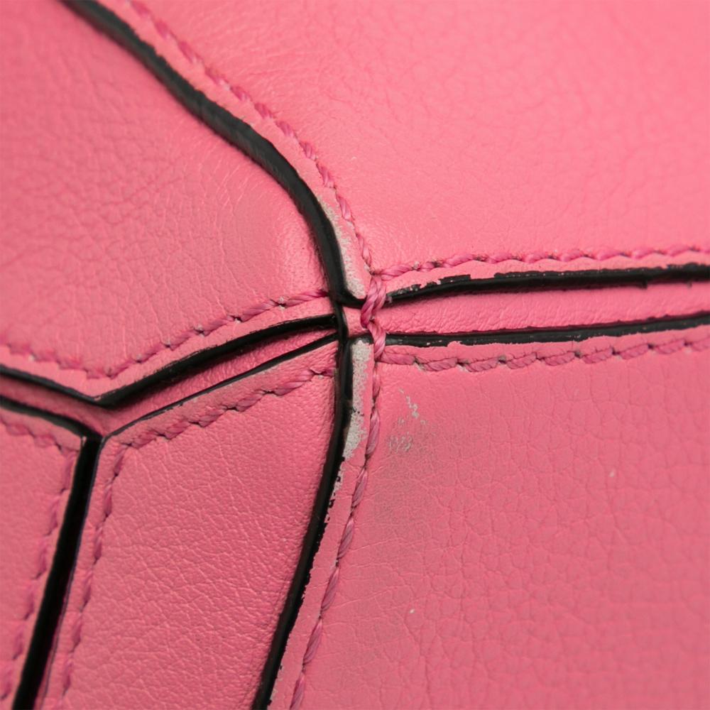Loewe AB LOEWE Pink Calf Leather Mini skin Puzzle Satchel Spain