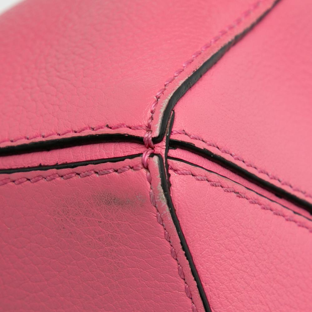 Loewe AB LOEWE Pink Calf Leather Mini skin Puzzle Satchel Spain