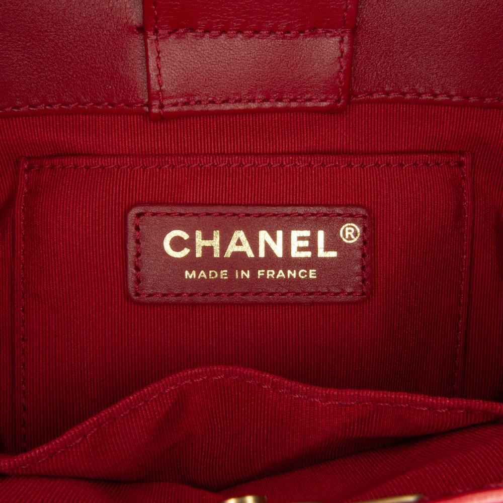 Chanel B Chanel Red Calf Leather skin Boy Bucket Bag France