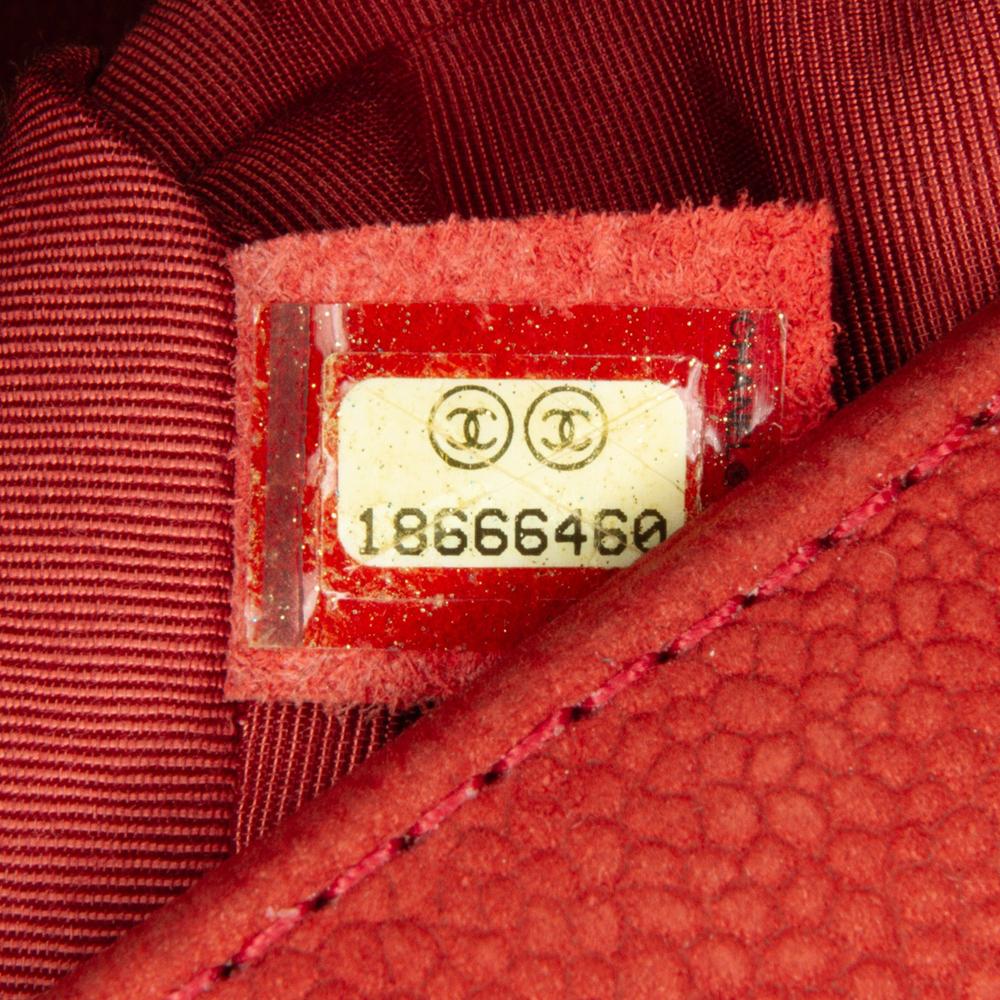 Chanel B Chanel Red Caviar Leather Leather Old Medium Quilted Caviar Boy Flap Italy