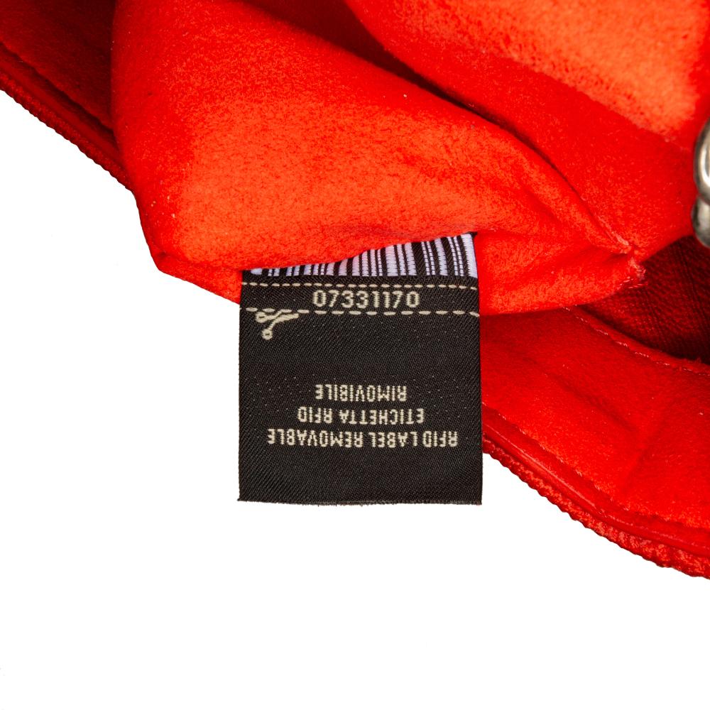 Fendi B Fendi Red Nylon Fabric Midi Chain Baguette Italy