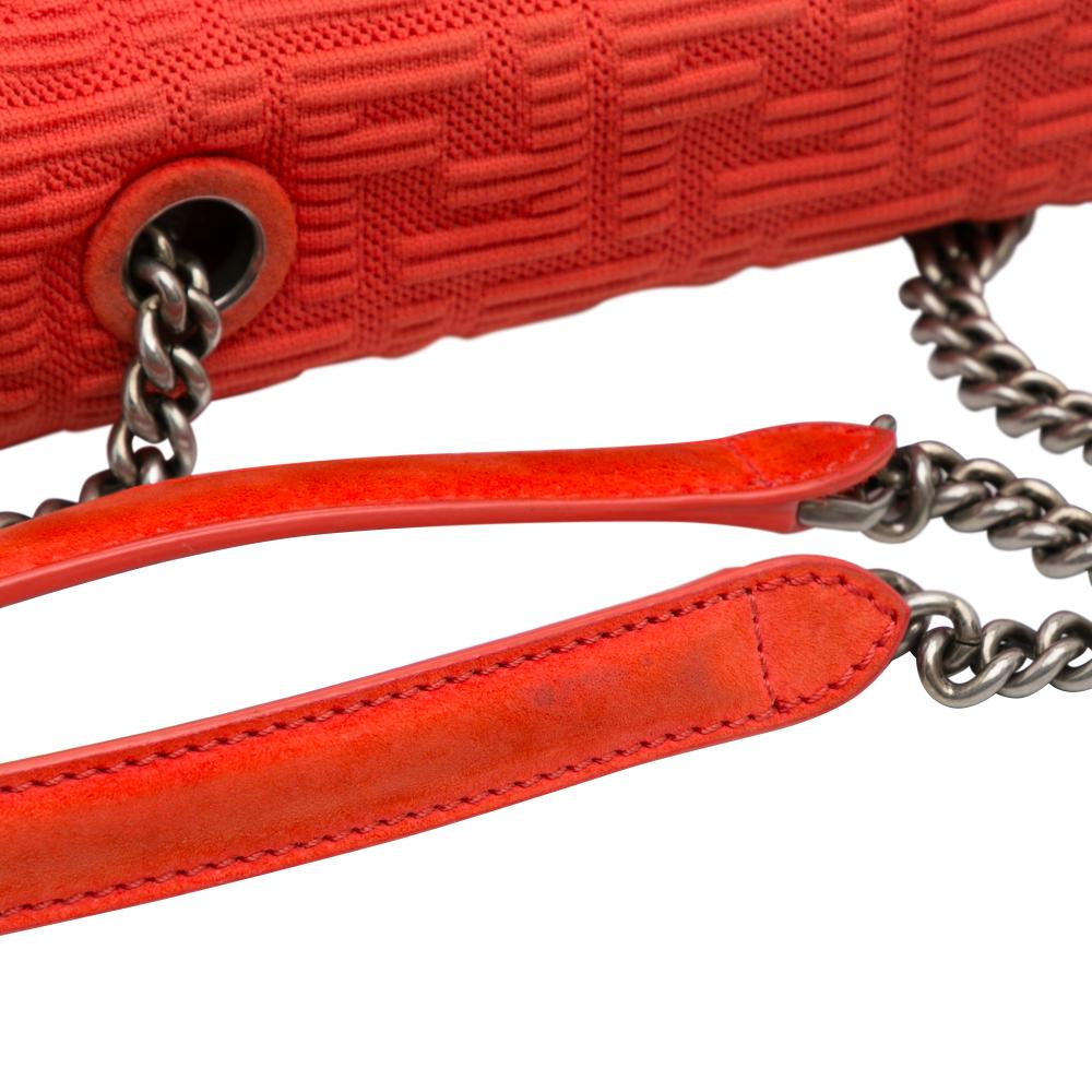 Fendi B Fendi Red Nylon Fabric Midi Chain Baguette Italy