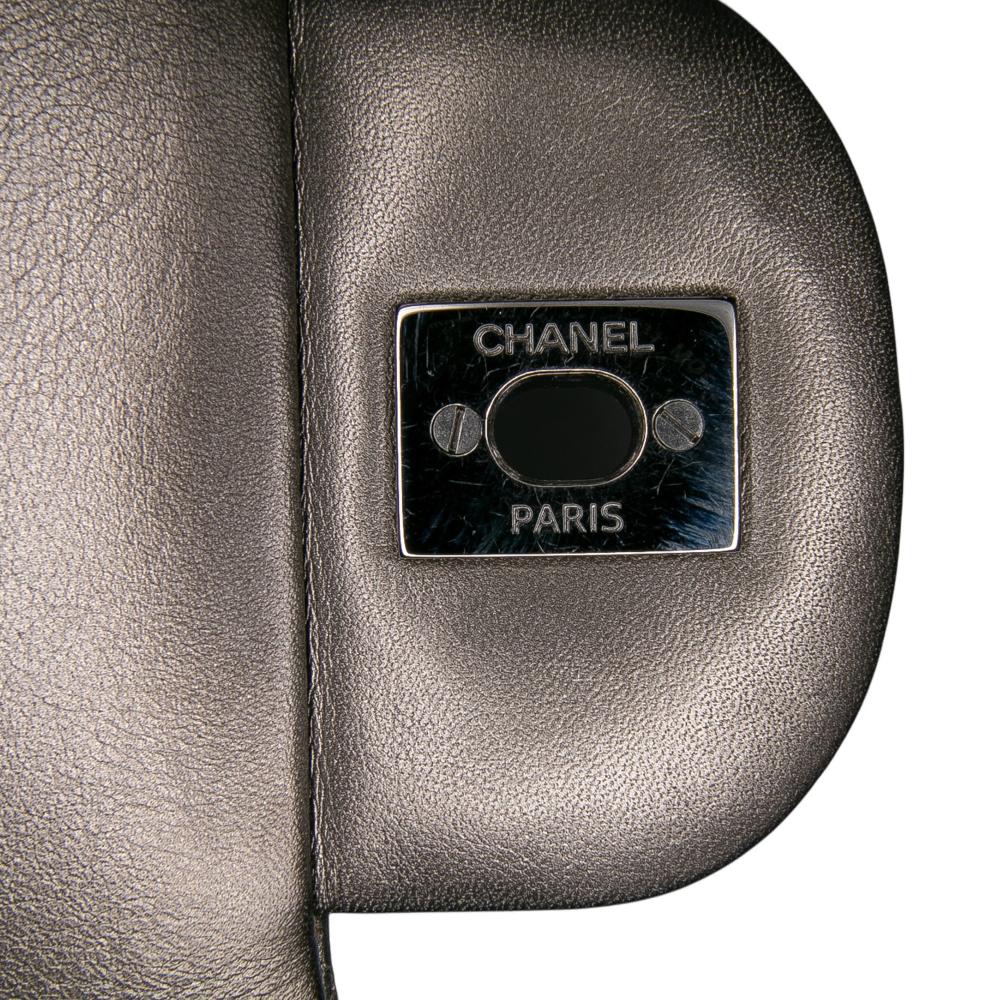 Chanel B Chanel Gray Dark Gray Lambskin Leather Leather Jumbo Classic Lambskin Double Flap France