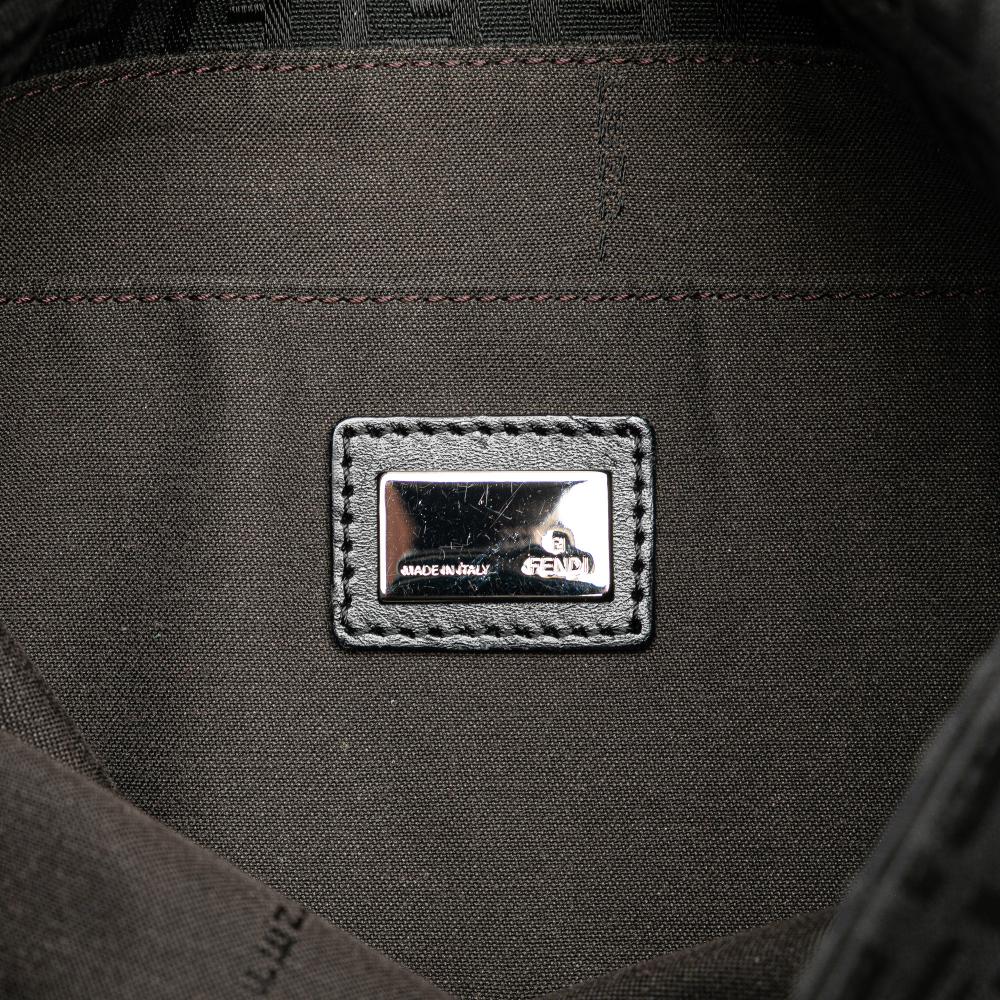Fendi B Fendi Black Canvas Fabric Zucchino Crossbody Italy