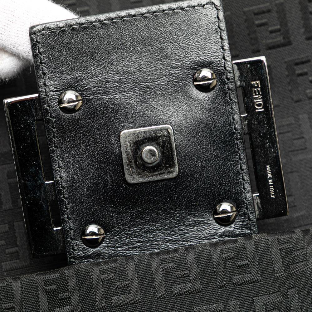 Fendi B Fendi Black Canvas Fabric Zucchino Crossbody Italy